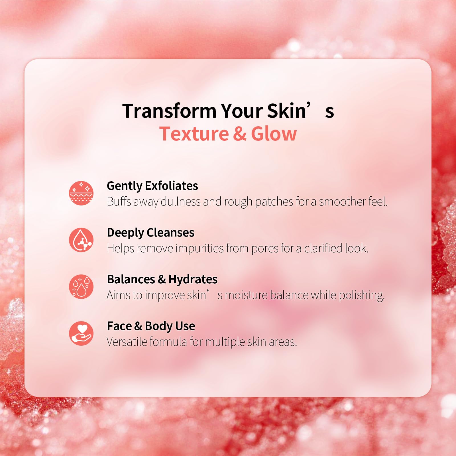 Himalayan Salt Scrub 7 oz for All Body, Natural Exfoliating Body Scrub with Squalane & Aloe Vera, Deeply Moisturizing Face Scrub, Fights Stretch Marks, Fine Lines, Wrinkles, Self Care Gift