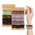 BESKIT 50 PCS Boho Hair Ties, 5 Styles Elastic Hair Tie Bracelets for Women, No Damage 2.36'' Hair Elastic Ponytail Holders for Girls with Thick, Thin and Long Hair
