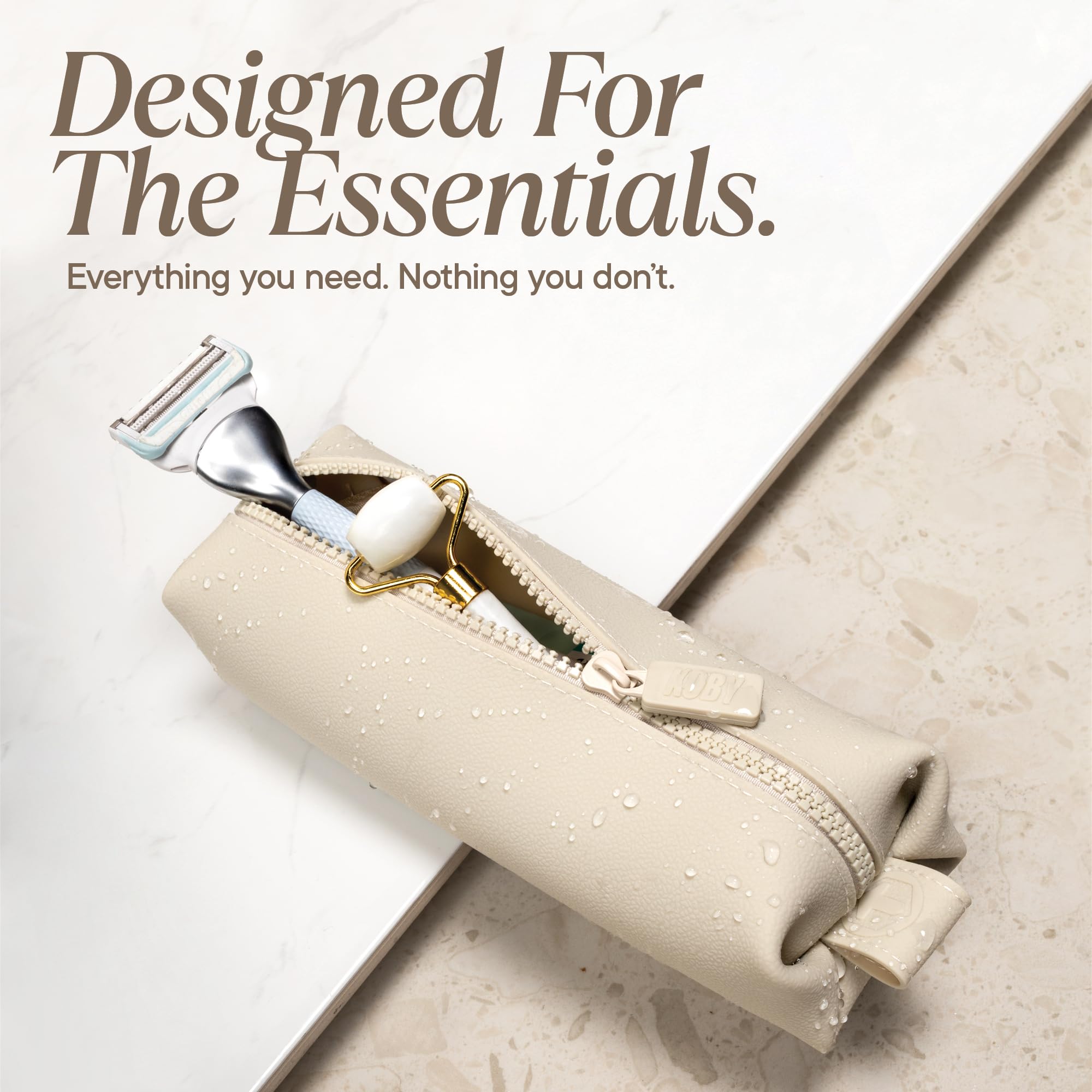 TOOLETRIES The Koby Dopp Kit Toiletry Bag – Mini 8.5" x 2.75" x 2", Sand