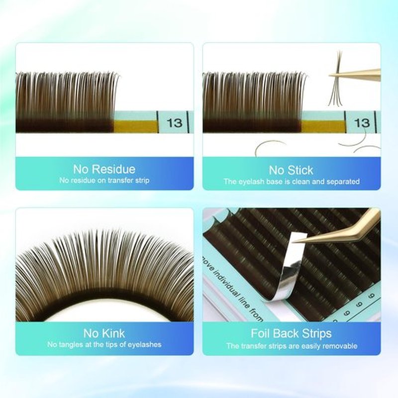 NAGARAKU Natural Brown Color Individual Eyelash Extensions Classic Lashes Faux Mink Soft False Eye Lashes Supplies 20 Rows(0.07mm C curl 11mm)
