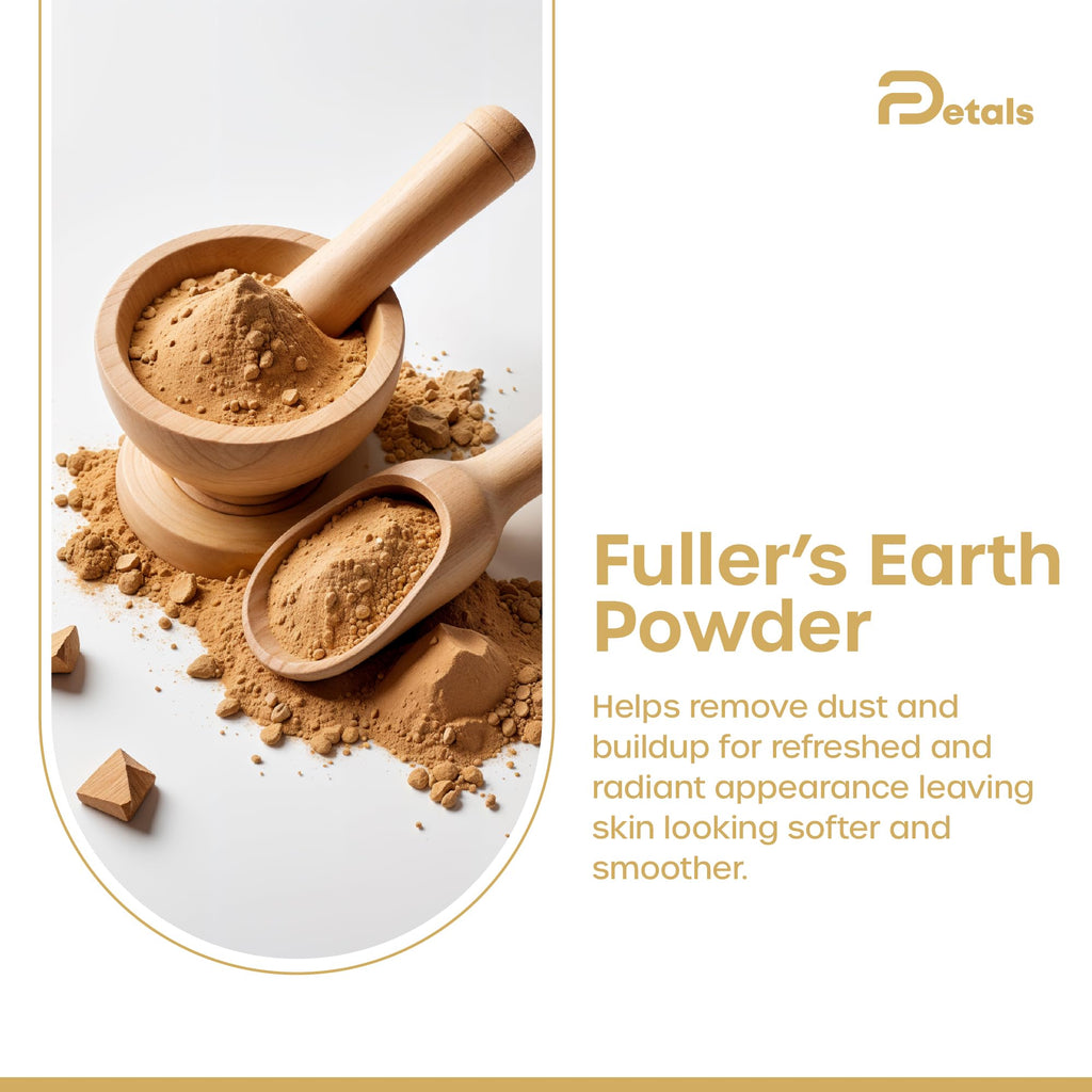 DPetals Fuller's Earth Powder for Face, Skin and Hair, Pure & Natural, Multani Mitti, Chemical Free 3.5 Oz | 100 g Pack