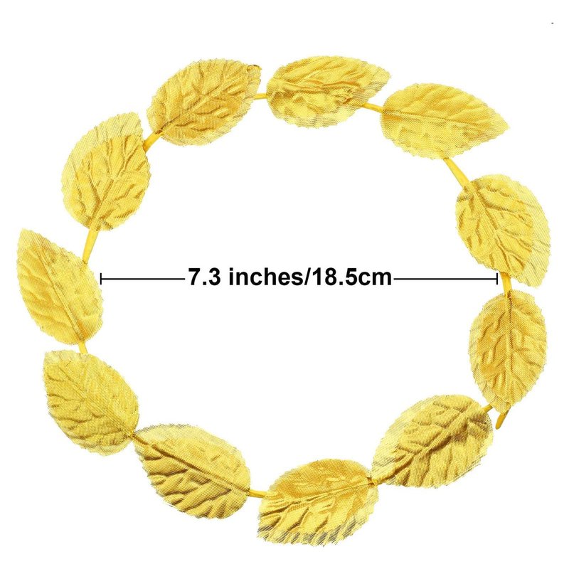 Unittype 18 Pcs Gold Laurel Crown Wreath Gold Leaf Headband Greek Toga Goddess Costume Headpiece for Women Halloween Accessories
