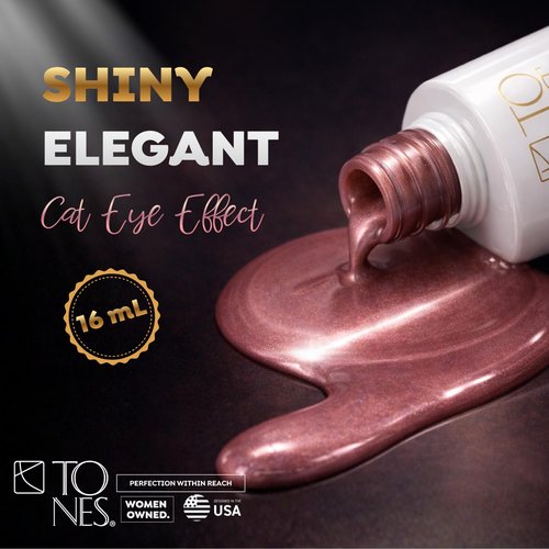 TONES Cat Eye UV LED Gel Nail Polish, (Mauve Cashmere) Extra Shine & Long Lasting | Nail Art Design Gel Nail Polish Home DIY & Manicure | Magnet Shimmer Cat Eye Color 0.56 fl oz