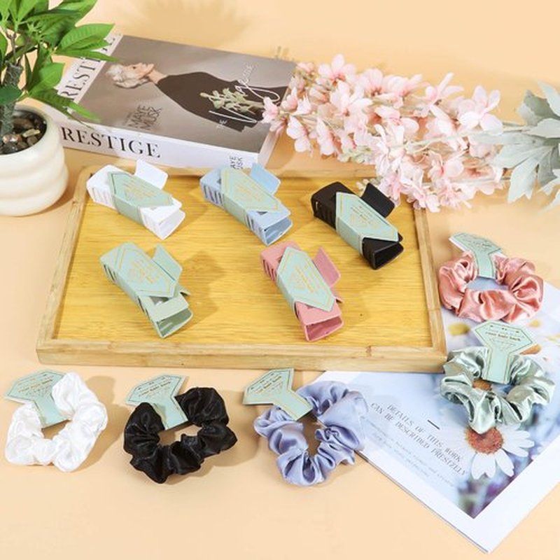 Featch Bridesmaid Proposal Gifts 6pcs Hair Claw Clips & 6pcs Satin Hair Ties Scrunchies Bachelorette Party Bridal Shower Present Good ideas Gift for Wedding Party Favors White&Sage Green