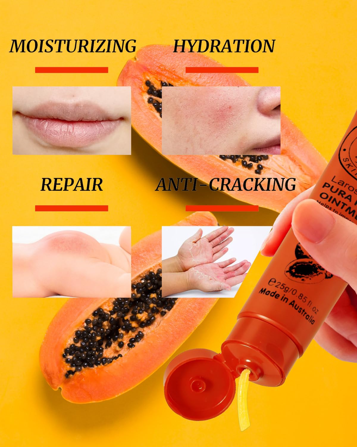 larosanna 2 Pack Papaw Ointment, 25g Each Papaya Cream Imported Directly From Australia