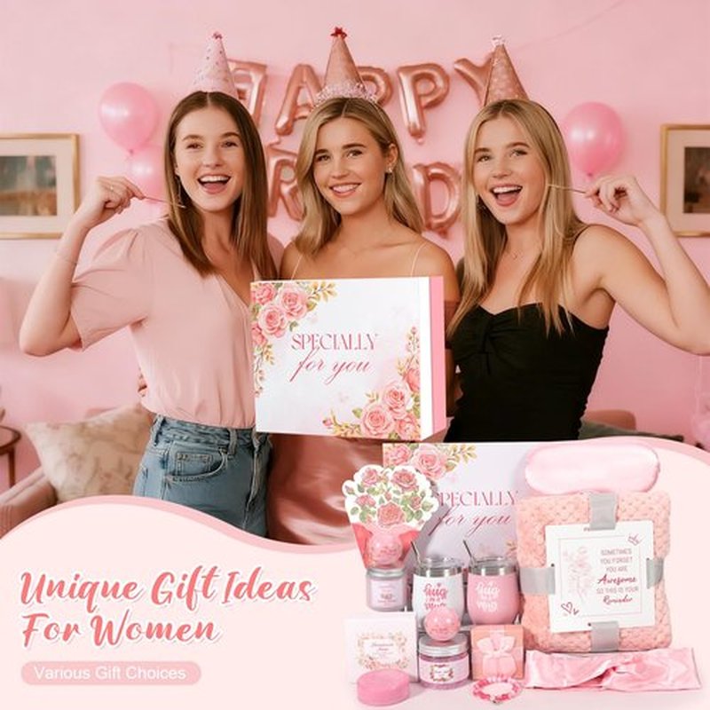 Kaulbiat Valentines Day Gifts for Her -12 Pcs Birthday Gifts for Women Mom Her Best Friend Sister Grandma, Self Care Gift Get well Relaxing Spa Thank you Sympathy Gift Basket Set