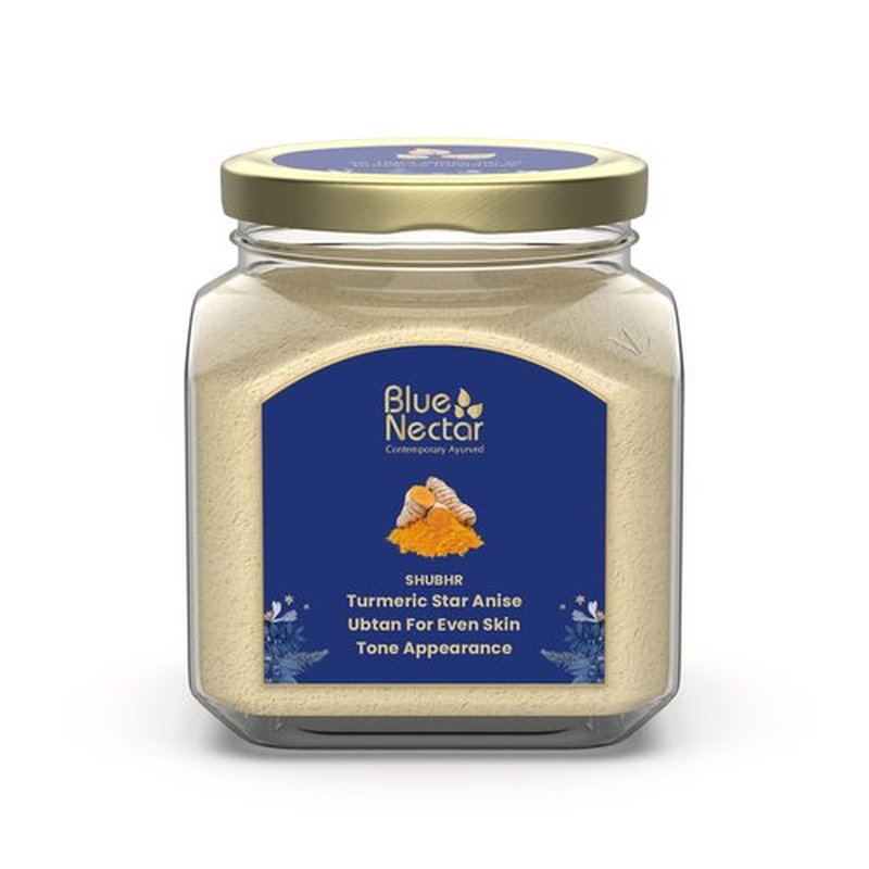 Blue Nectar Turmeric Ubtan Powder for Glowing Skin | Ayurvedic Ubtan Face Pack for Skin Brightening | Tan Removal Face Pack for Women & Men with Multani Mitti Powder | (4.05 Oz, 9 Herbs)