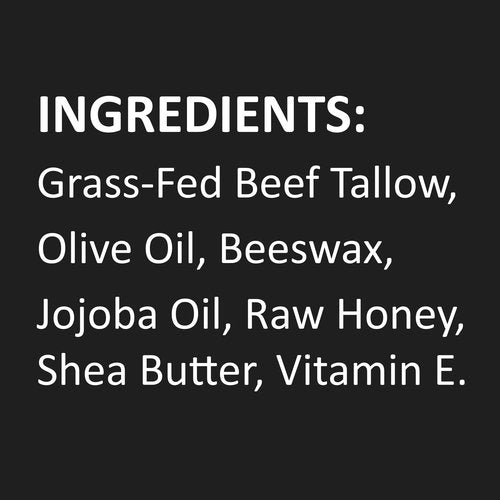 INFINA ESSENTIALS Beef Tallow for Skin with Raw Honey – Grass Fed Beef Tallow Face & Body Moisturizer - Balm Style Hydrating Cream with Beeswax & Olive Oil for Dry Skin, Hands & Feet – 4.4 oz