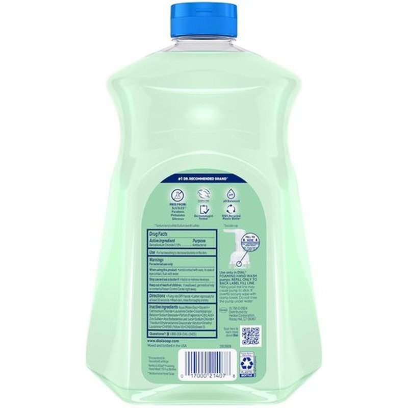 Dial Antibacterial Foaming Hand Soap - Fresh Pear Scent | 52 Fl Oz Refill for Ultimate Cleanliness