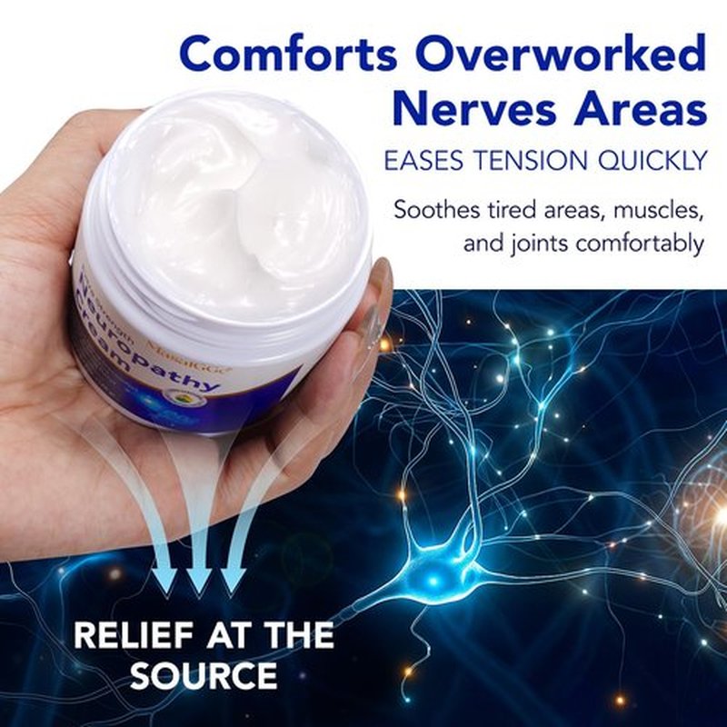 Neuropathy Cream,Neuropathy Soothing Cream - Maximum Strength for Feet, Hands, Legs & Back, Non-Greasy, Plant-Based Formula for Men & Women