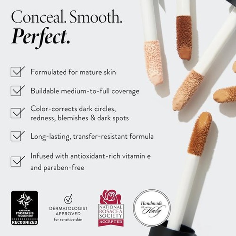 LAURA GELLER NEW YORK Ideal Fix Under Eye Concealer – Full Coverage, Anti-Aging – 04 Medium, Hydrating & Crease-Free