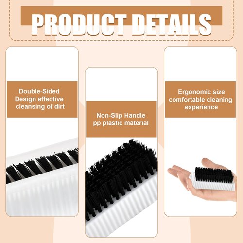 Aemygo 8 Pcs Hand Scrub Brushes for Nail Cleaning, Soft Fingernail Brush Non-Disposable Surgical Scrub Brushes with Nail Cleaner, Plastic Double-Sided Hand and Nail Cleaning Brush for Men Women Kids