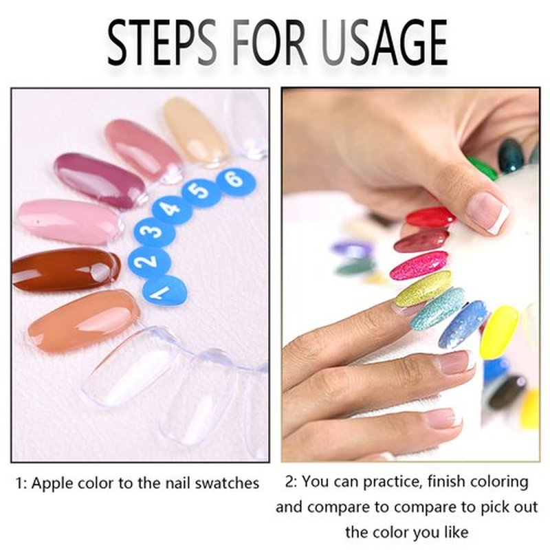 20Pcs Nail Swatches Wheels Plastic Nail Polish Swatch, Nail Display Color Sample Swatch Wheel for Color Show (400 Tips, with Number Stickers)