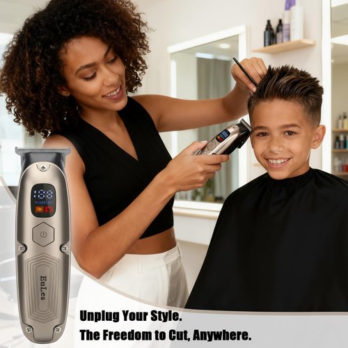 EuLea Multifunctional Hair Clipper with LED Screen, Cordless Rechargeable Beard Trimmer, Body Groomer with 10 Accessories for Men Women Home Travel Use