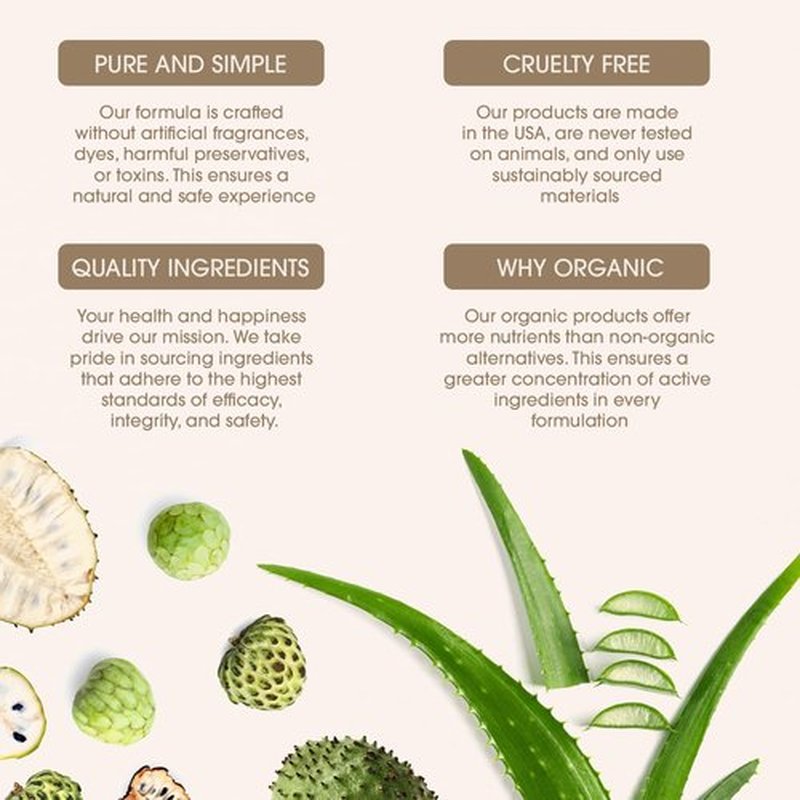 Soursop and Aloe Vera Moisturizing Cream - Ultra Hydrating Face Moisturizer and Body Lotion for Women & Men - Fragrance-Free Organic Lotion for sensitive skin with Hemp Oil, Tea Tree, Green Tea, 5 oz