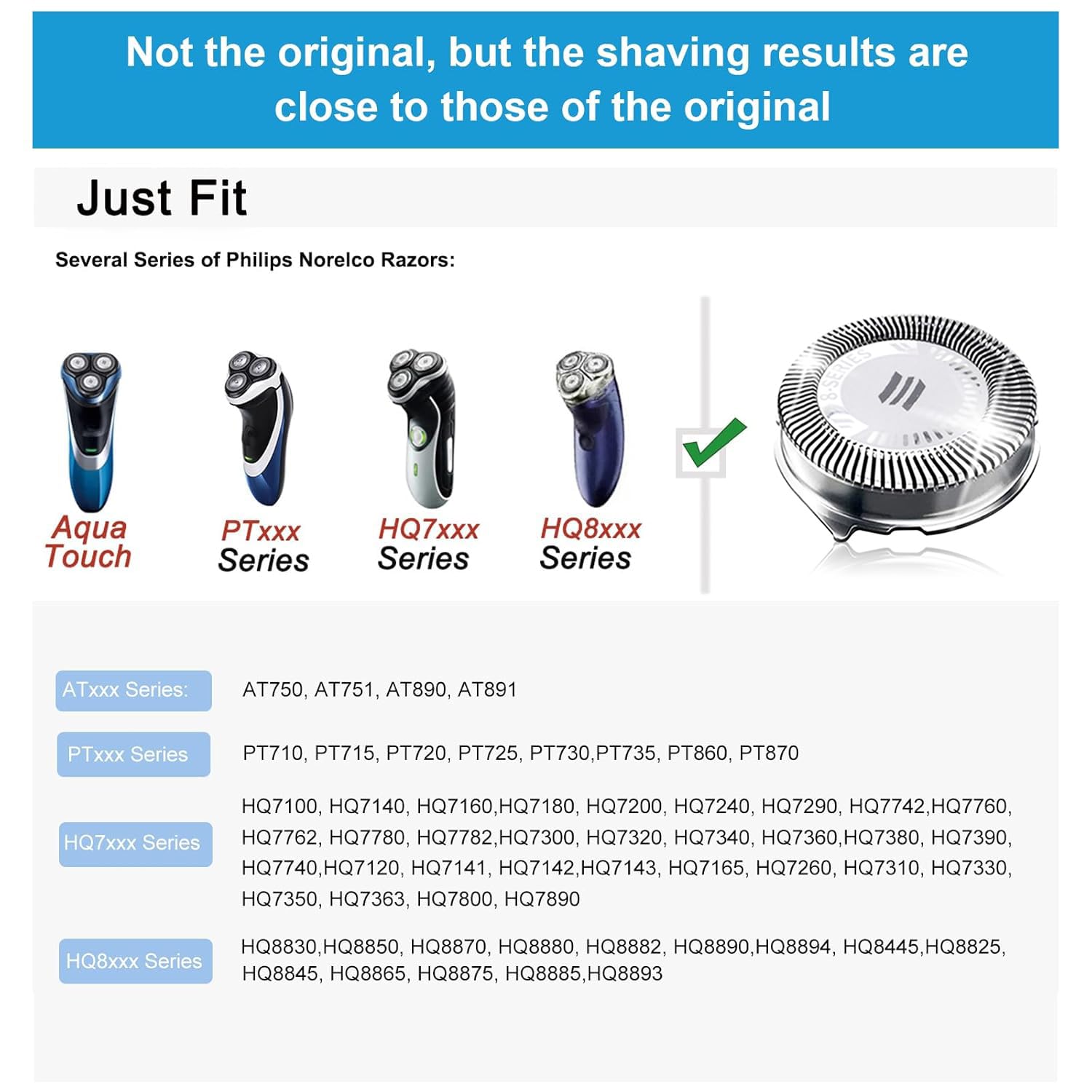 HQ8 Replacement Heads for Philips Norelco Shavers, 9 PCS/Pack