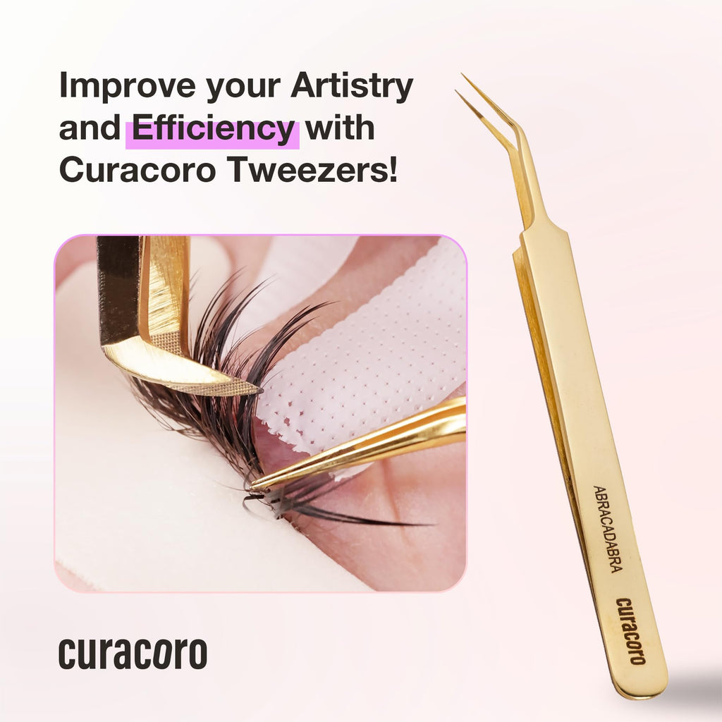Curacoro Lash Tweezer Professional Volume False Lash Application Tool | Multi Shapes & Purposes Tweezers | Non-Slip Grip Tweezers for Volume, Isolation & Classic Lashes