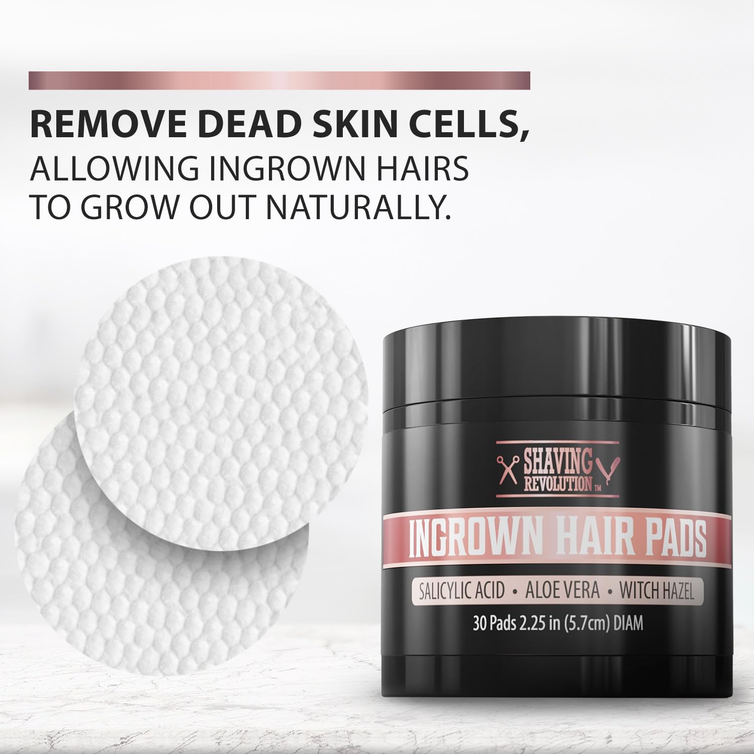 Viking Revolution Ingrown Hair Pads - Remover AHA Treatment for Bikini Area Exfoliator After Shave Women with Aloe Vera, Witch Hazel and Salicylic Acid (30 Pads)