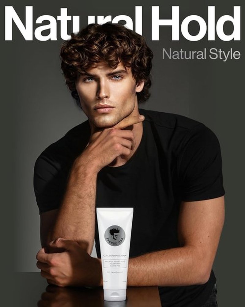 Avenue Man Curl Defining Cream - Natural Flexible Hold with Herbal Extracts - Paraben & Sulfate Free