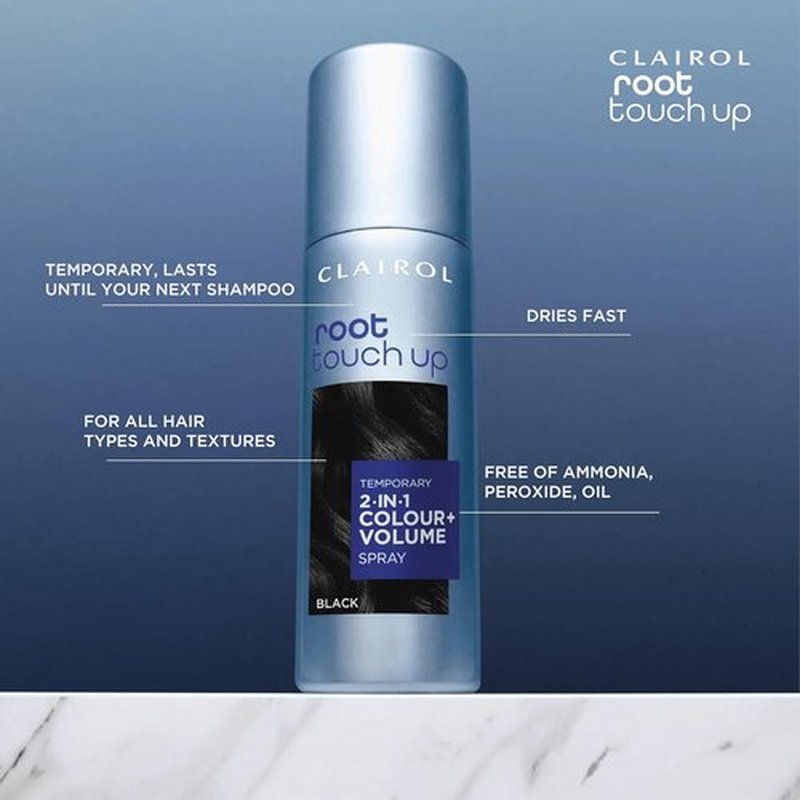 Clairol Root Touch-Up Color - 2-in-1 Temporary Hair Coloring Spray for Black Hair | Pack of 1