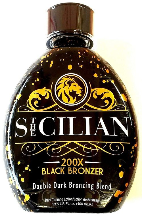 Sicilian 200X Dark Black Bronzer Tanning Lotion - Gradual Glow & Nourishing Formula | Luxurious Sunless Tanner