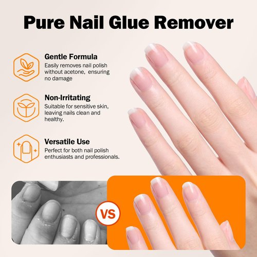 Gellaktik 10g*2 Nail Glue With 10g*2 Nail Glue Remover for Press On, Super Strong, Quick Drying, Long Lasting Adhesive for Fake Acrylic Nails & Tips, No UV Light Needed