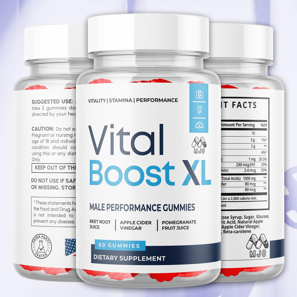 Vital Boost XL Gummies, Official Vital Boost X L Gummys for Men with All Natural Ingredients, Vital BoostXL Advanced Health & Wellness Support with Premium Active Lifestyle Vitamins (60 Gummies)