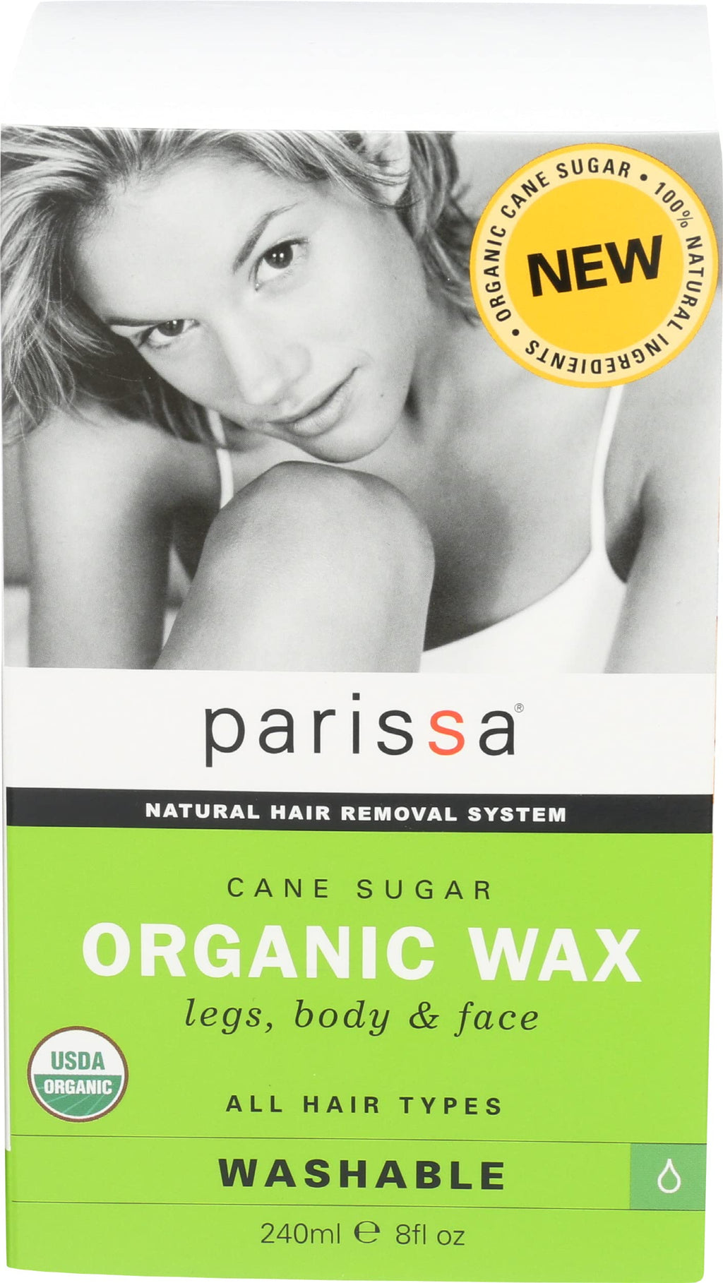 Parissa Natural Hair Removal Organic Wax, Cane Sugar, 8 Oz