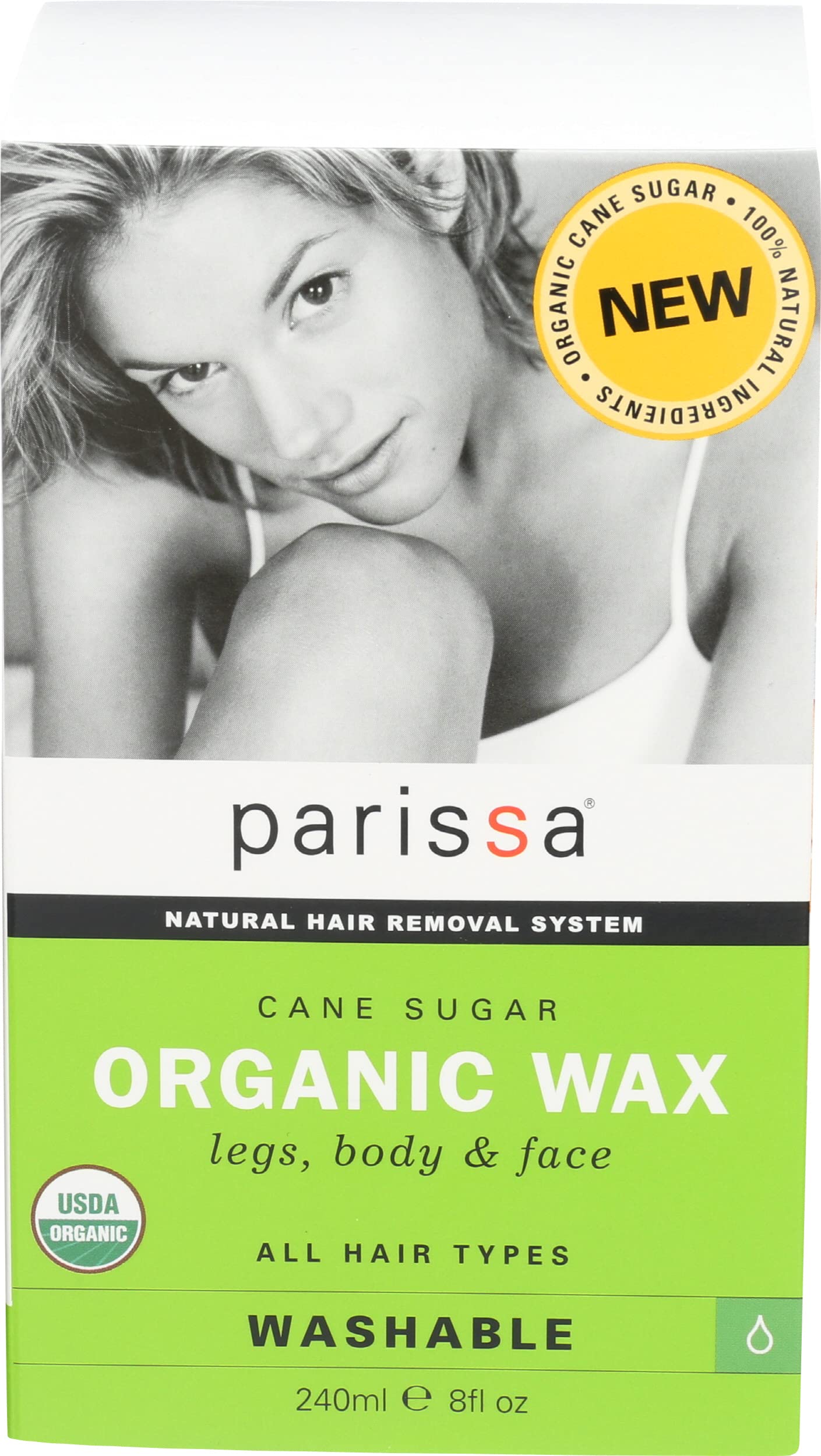 Parissa Natural Hair Removal Organic Wax, Cane Sugar, 8 Oz