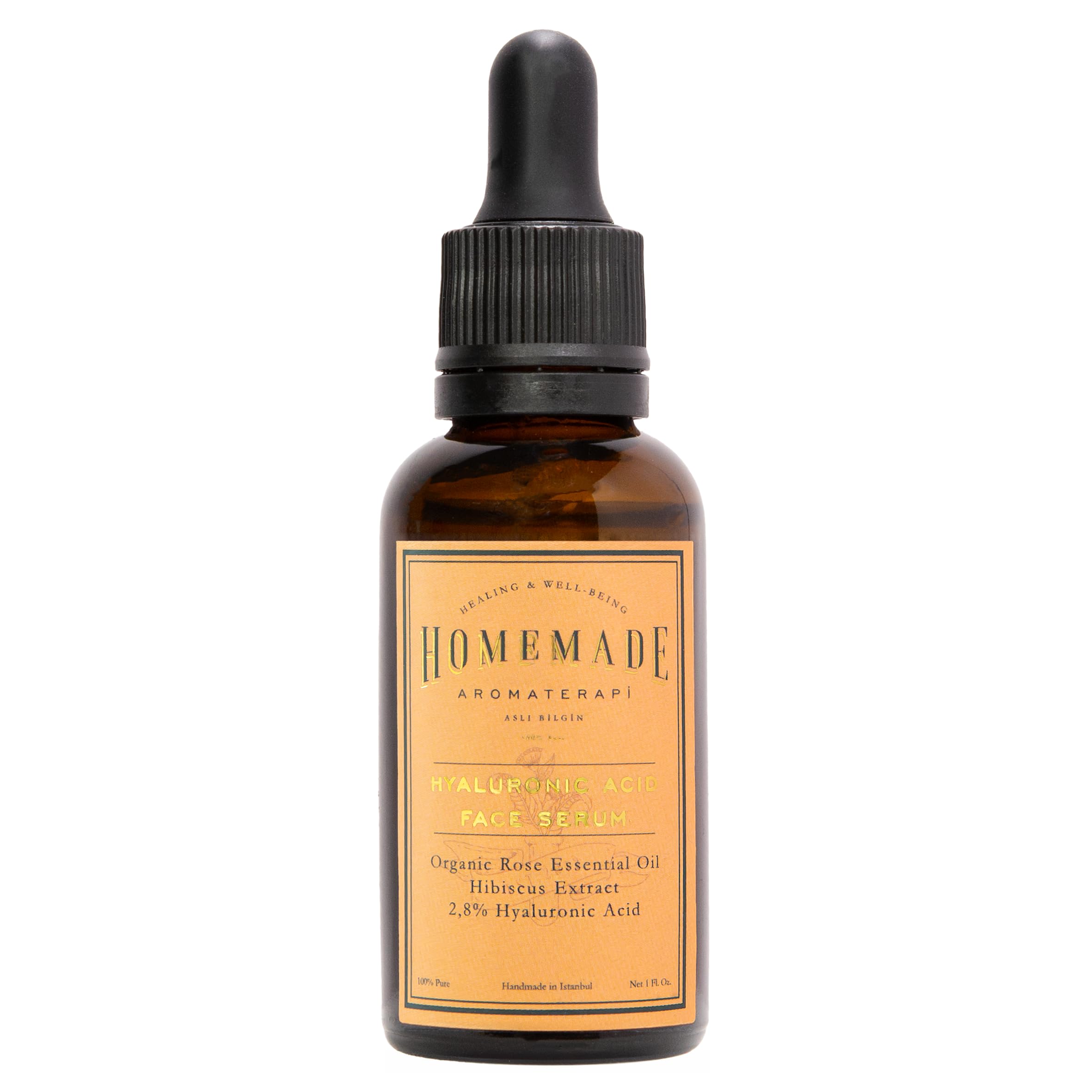 HMA | Hyaluronic Acid Face Serum – Rose & Hibiscus + 2.8% HA | Plumping & Hydrating Anti-Aging Formula | Botanical Skincare for Fine Lines & Glow | 1 FL Oz
