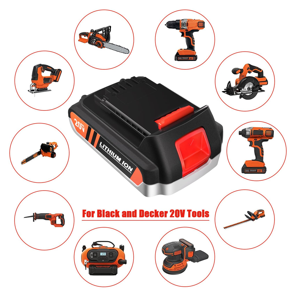 Leisuda LBXR20 Battery Replacement for Black and Decker 20V Lithium Battery