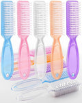 Bertork Handle Grip Nail Brush Set, 10-Pack Small Fingernail & Toenail Cleaning Brushes for Hands, Ergonomic Plastic, Multicolor