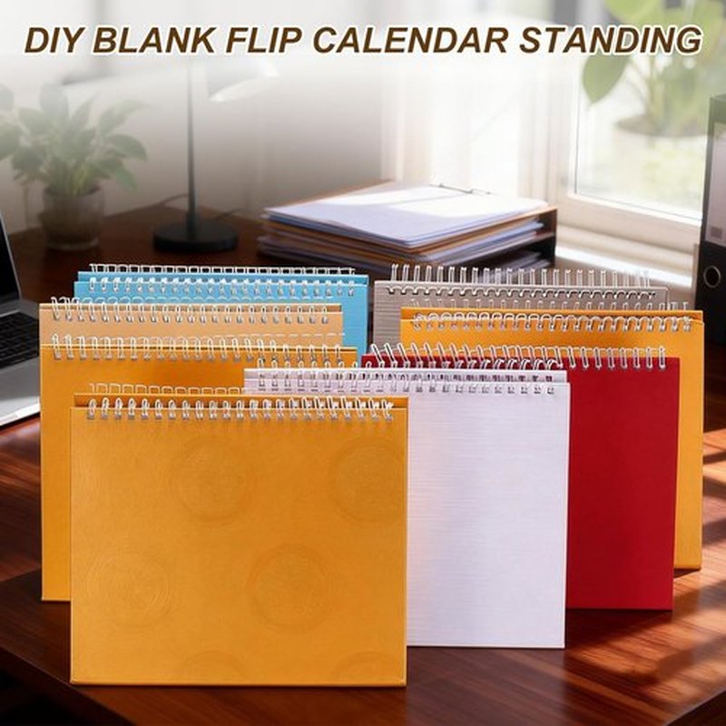PATIKIL Desk Calendar Base - 4 Pack Flip Calendar Stand | 8.3 x 6.7 Inches - Pearl Paper for DIY Decor