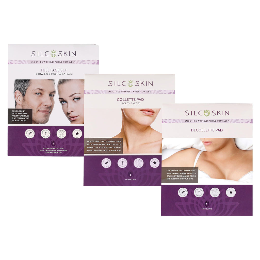 SilcSkin Complete Face and Body Bundle. 3 Pack including Full Face, Collette, and Décolletté