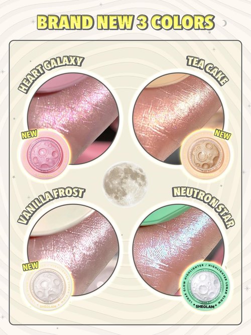 SHEGLAM Lunar Glow Highlighter, Silky Creamy Eyeshadow-Vanilla Frost, Shimmery Finish, Vanilla Frost