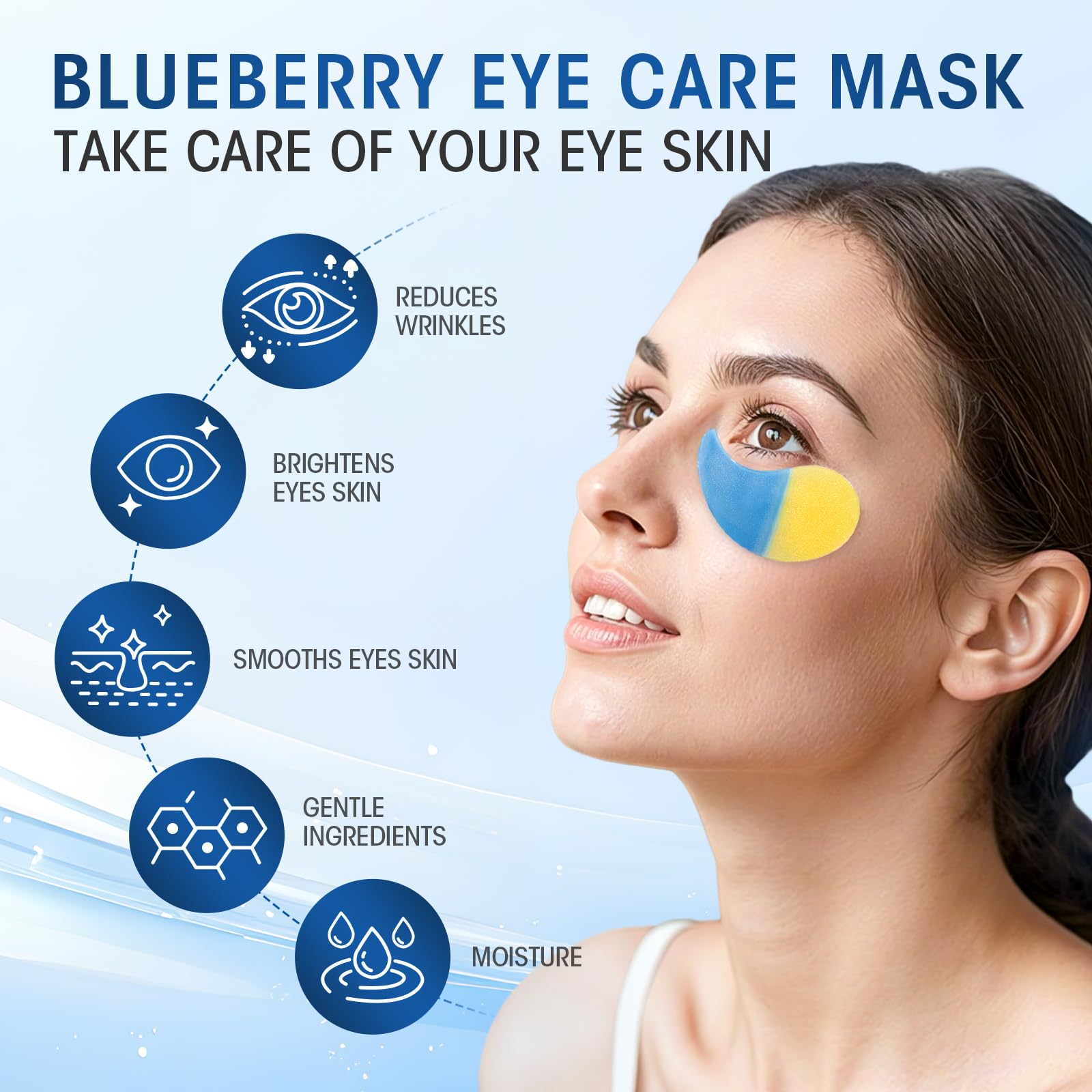 30 Pairs (60pcs) Under Eye Patches, Multi-Moisturizing Under Eye Mask Patches with Blueberry Extract,Cooling Eye Patches for Puffy Eyes and Dark Circles,Overnight Eye Patches for Night Shift Workers