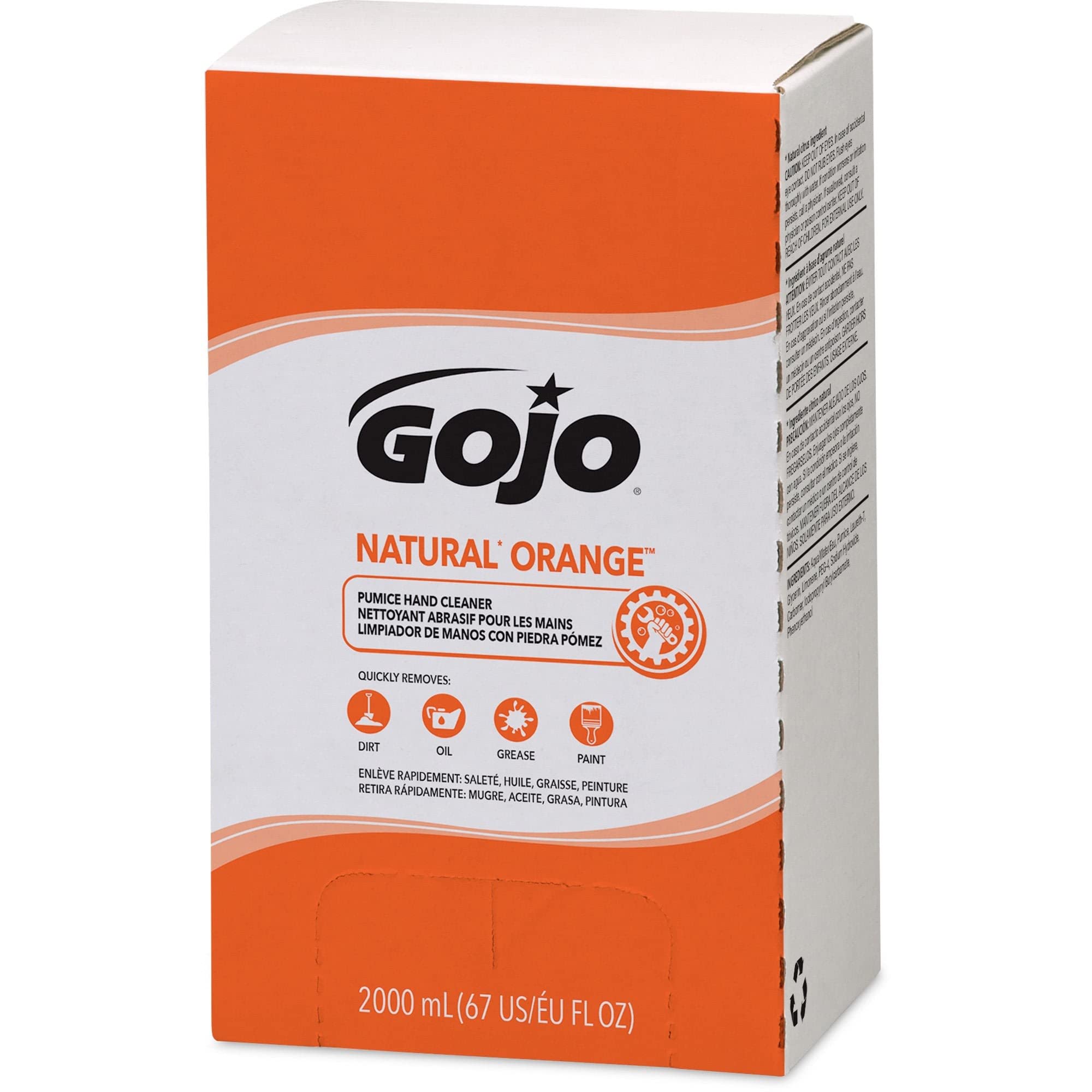 GOJO Natural Orange Pumice Hand Cleaner, 2000 mL, Quick Acting Lotion, Refill PRO TDX Dispenser, Pack of 4