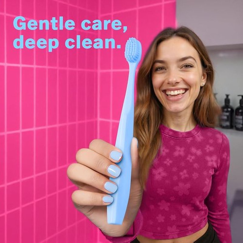 Max Extra Soft Toothbrush - Gentle Bristles for Sensitive Gums | Ergonomic Grip, BPA Free, 4 Pack, Sky Blue