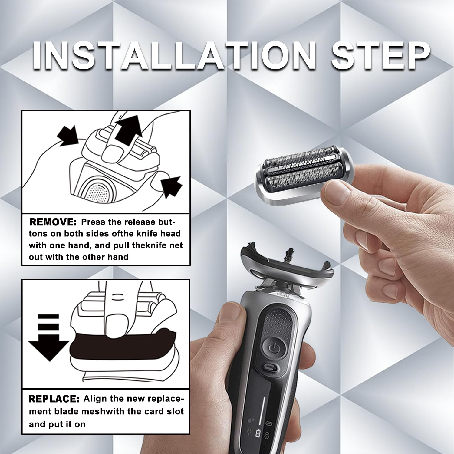 74S Series 7 Electric Replacement Shaver Head Accessories Series 7 Electric Shaver blade Compatible with Braun Series 7 7120s, 7125s, 7127cs, 7171cc, 7175cc, 7185cc and 7189cc