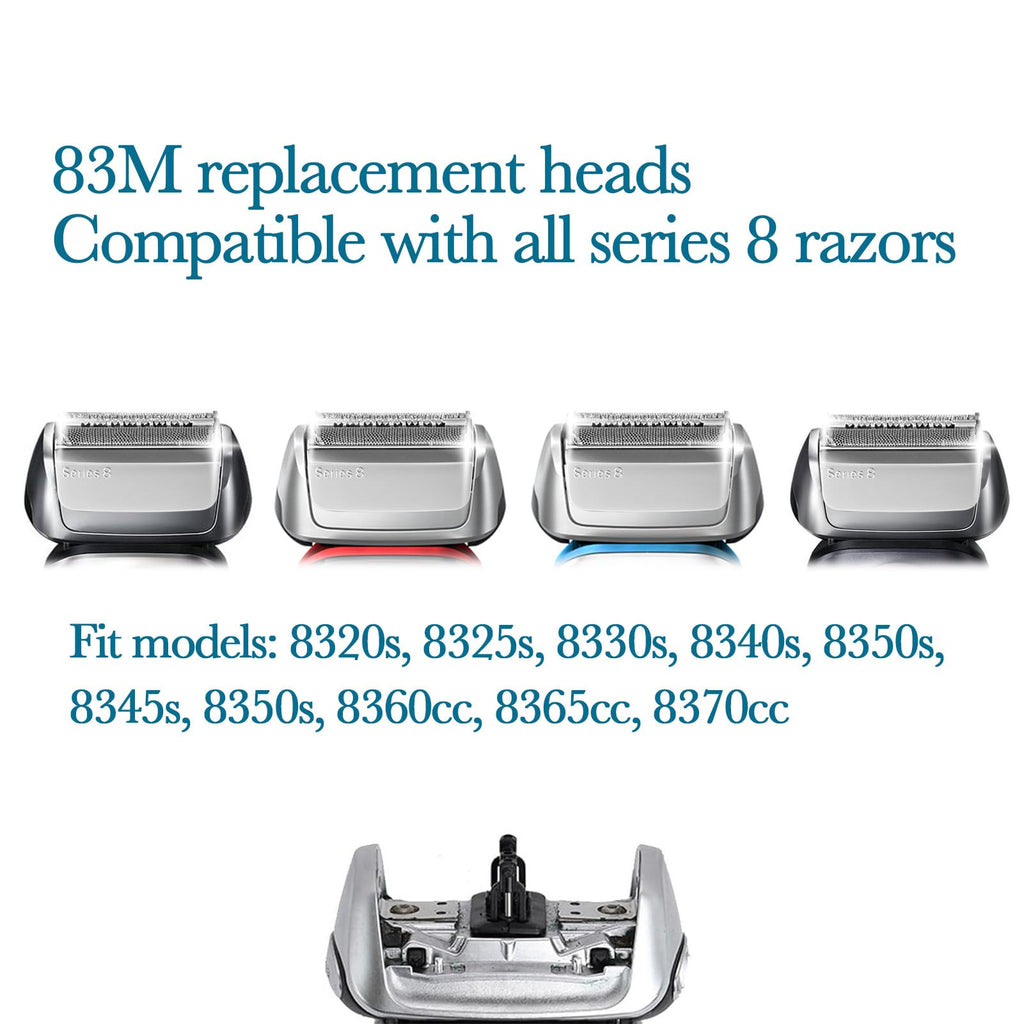 JEVONG Series 8 Wet and Dry Replacement Heads for all S8 Razors, 83M Shaver Head With Smooth and Close Shaving, No Pulliing.