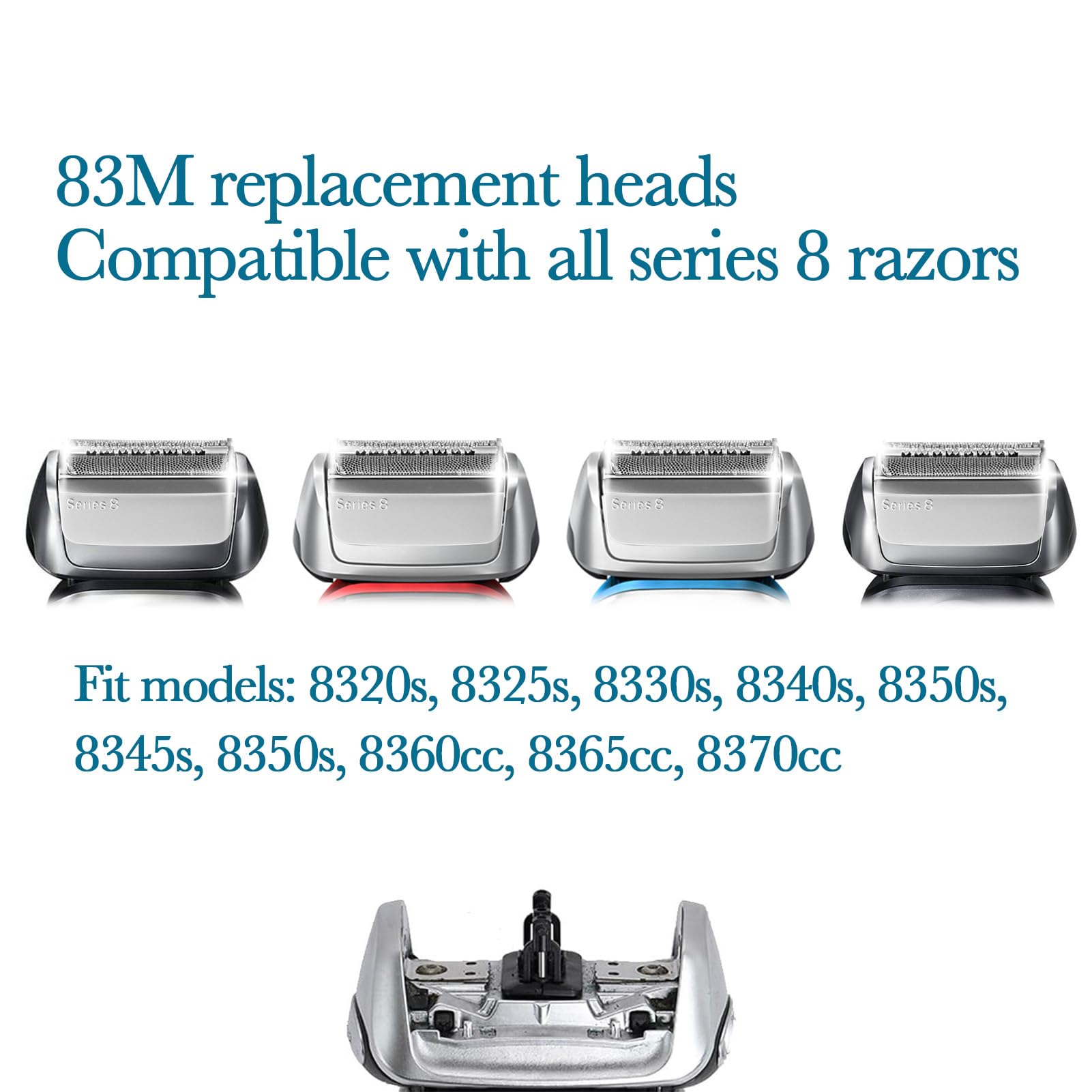 JEVONG Series 8 Wet and Dry Replacement Heads for all S8 Razors, 83M Shaver Head With Smooth and Close Shaving, No Pulliing.