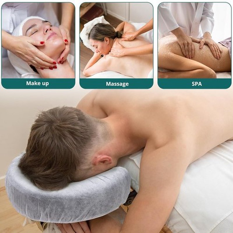 Noverlife Disposable Fitted Face Cradle Covers - 100PCS Ultra Soft Non-Woven Massage Table & Chair Covers | Universal Size