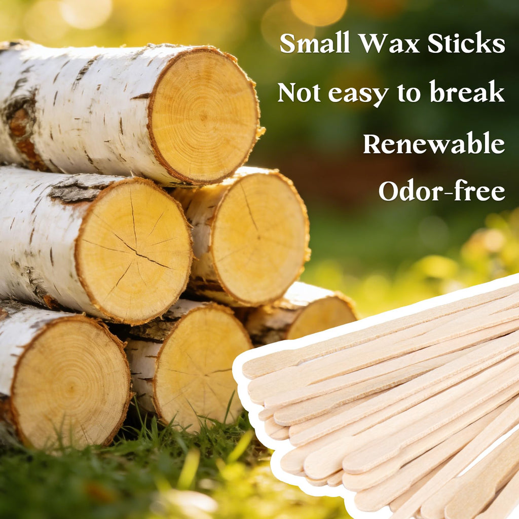 RAQEHO 200Pcs Eyebrow Wax Sticks - Small Wooden Waxing Sticks Wooden Wax Applicator for Nose Eyebrows Lips Hair Removal Waxing Essentials Mini Craft WoodSticks Esthetician Supplies for Home Salon Use