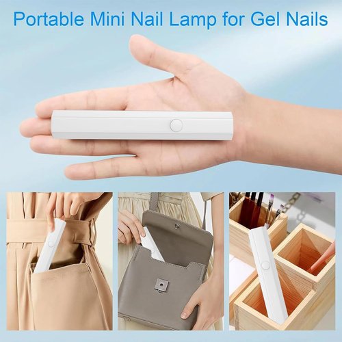 Memovan Handheld LED Nail Lamp for Gel Nails UV Light for Nails Handheld Small Nail Cure Light Mini UV LED Nail Lamp Portable USB Nail Dryer for Fast Curing at Salon Home Travel Manicure DIY Nail Art