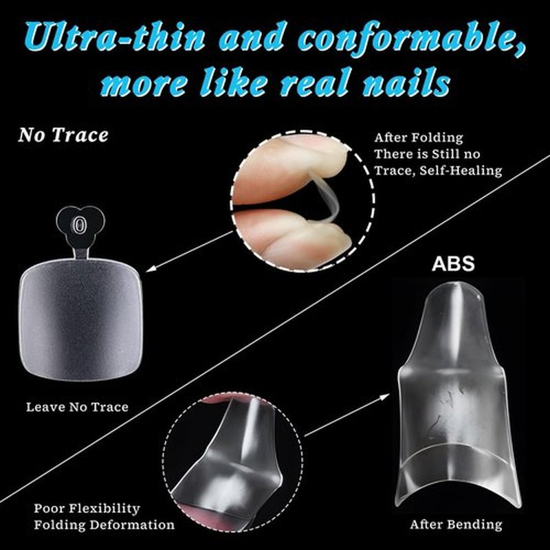 LoveOurHome 600pc Gel Toenail Tips Clear Press on Toenails Short Square Fake Toe Nails Artificial False Toes Tip Full Cover Soft Gel Toe Nail Tips for Acrylic Toenail Extension Glue Toenails Making