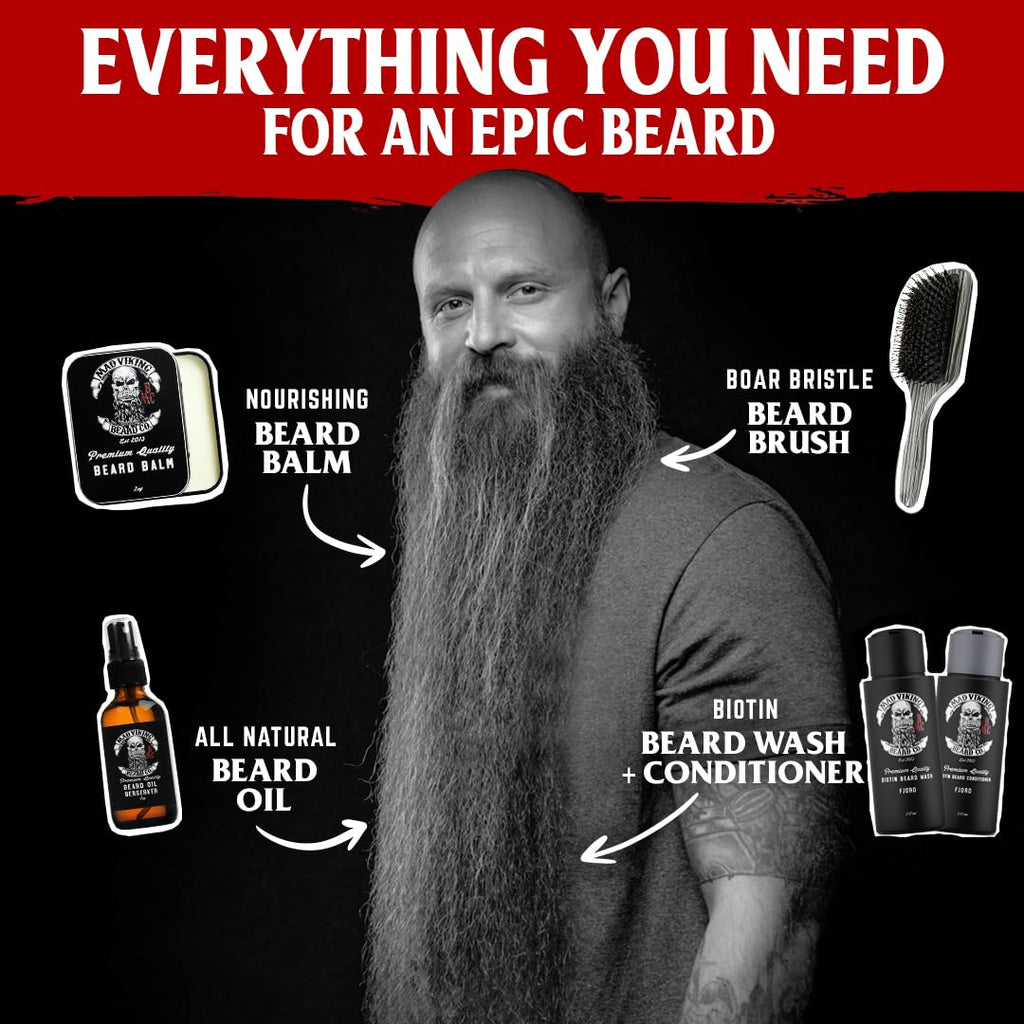 Mad Viking Beard Company Beard Balm for Men, 2oz - All Natural Ingredients, Handmade and Cruelty-Free, Medium to Heavy Hold, Ravn Rom - Beard Hair Conditioner