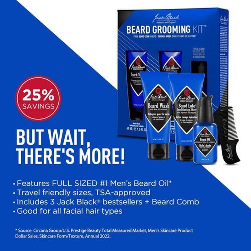 Jack Black Beard Grooming Kit - Ultimate Care for a Well-Maintained Beard | All-In-One Set