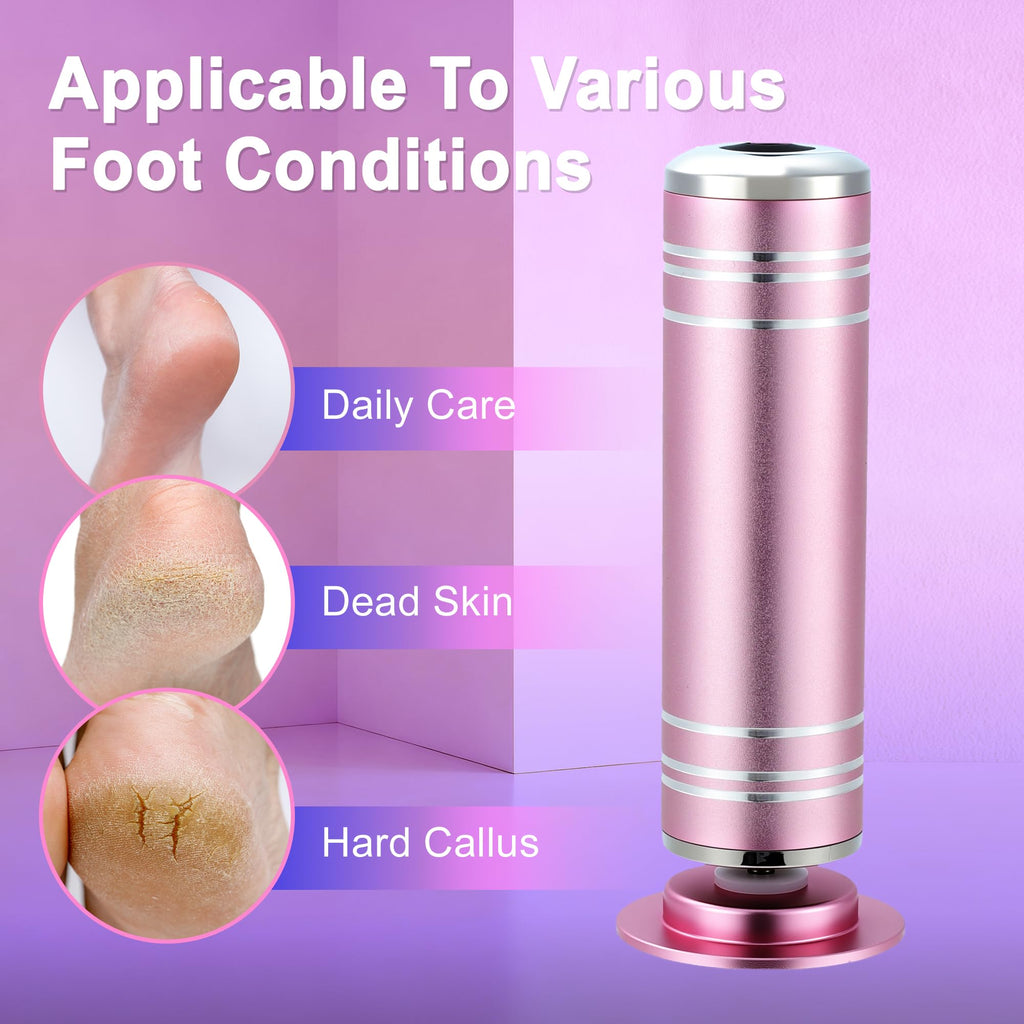 VOCOSTE 1200RPM Electric Callus Remover for Feet, 2 Replaceable Grinding Discs, 60 Sandpaper Discs, 1 Moisturizing Socks, Professional Pedicure Tool Kit for Dead Skin & Hard Cracked Heels