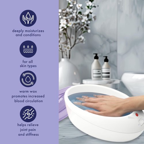 True Glow by Conair Paraffin Bath for Hands and Feet - Moisturizing Treatment With 1lb. Wax - Purple