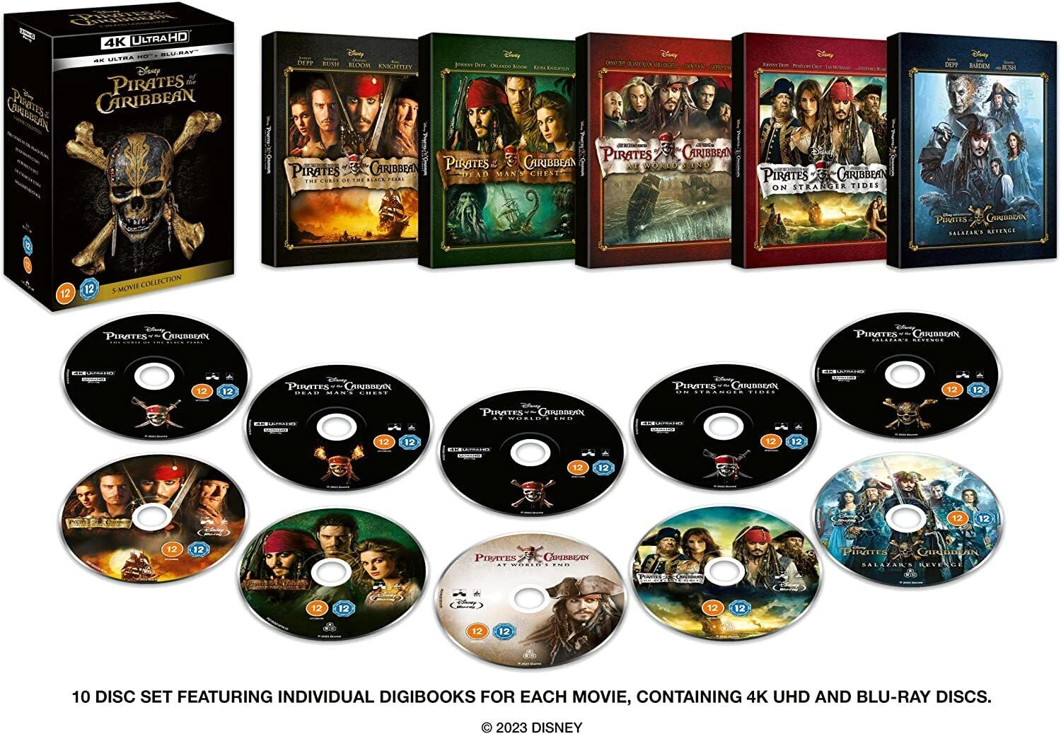 Pirates of the Caribbean:Ultimate Complete 5-movie Collection [ 4K Ultra HD + Blu-Ray, Region Free]